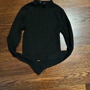 Cropped mock neck sweater